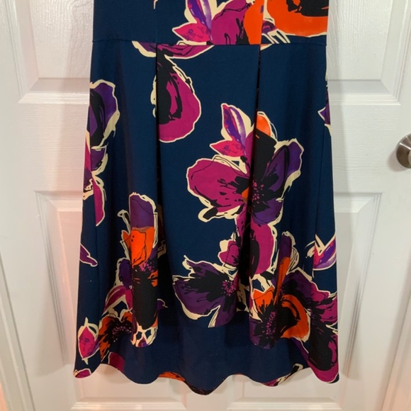 Trina Turk Fitzgerald Blue Floral Sleeveless High Low Dress Size 10 - Picture 3 of 9